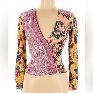Anthropologie floral wrap top